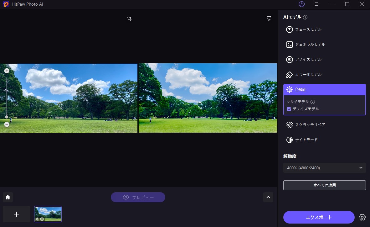 HitPaw FotorPeaカラー化モデル