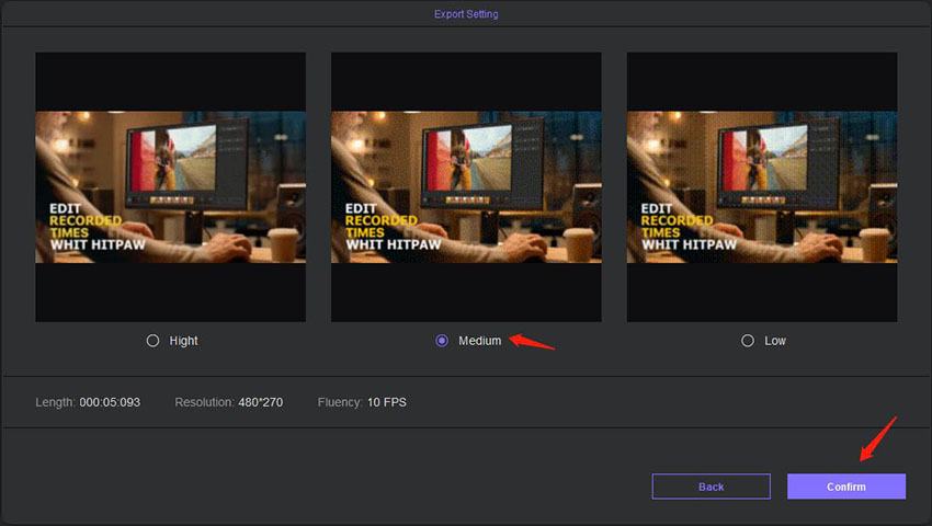 click confirm