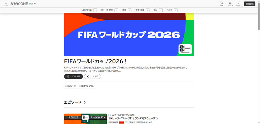 ワルドカップNHK