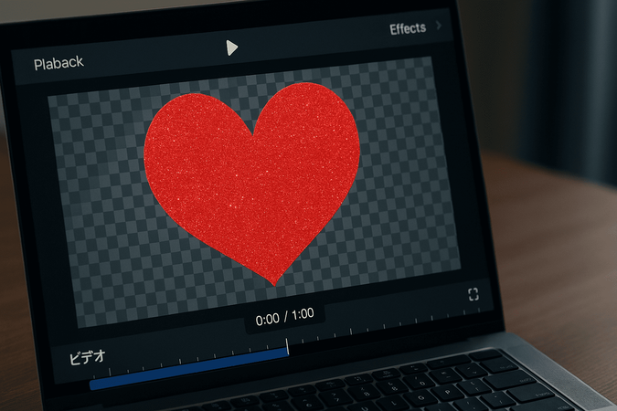 ハート背景透過ー動画編集