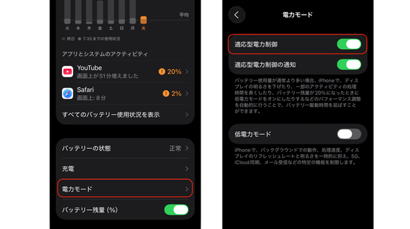 iOS26 適応型電力制御