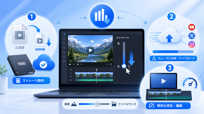 動画のビットレートを下げるメリット