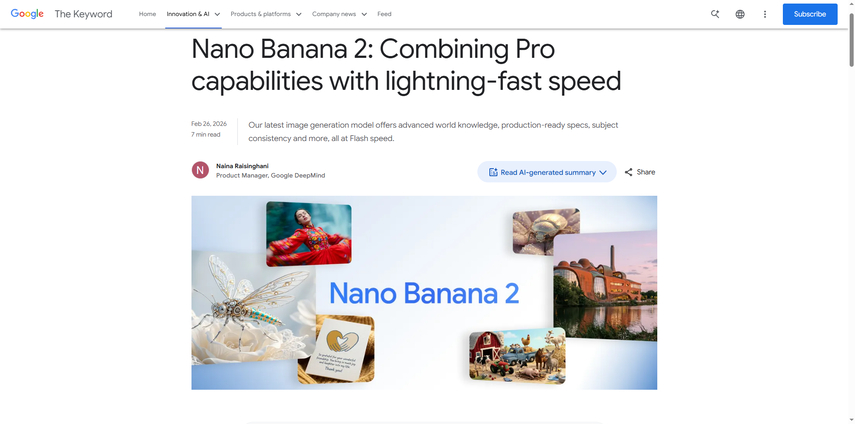 Nano Banana 2トップページ