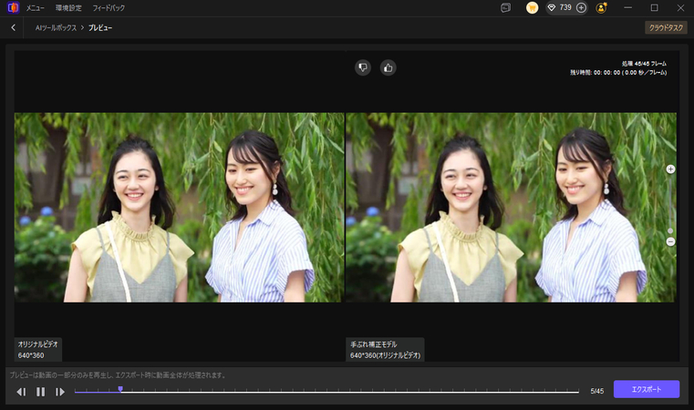 AIによる動画安定化