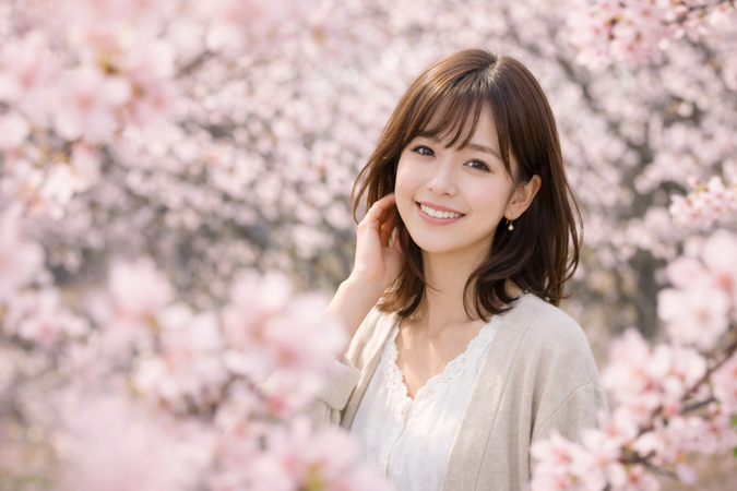 桜ポートレート構図２