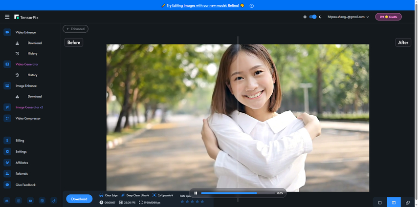 動画高画質化無料サイト-TensorPix