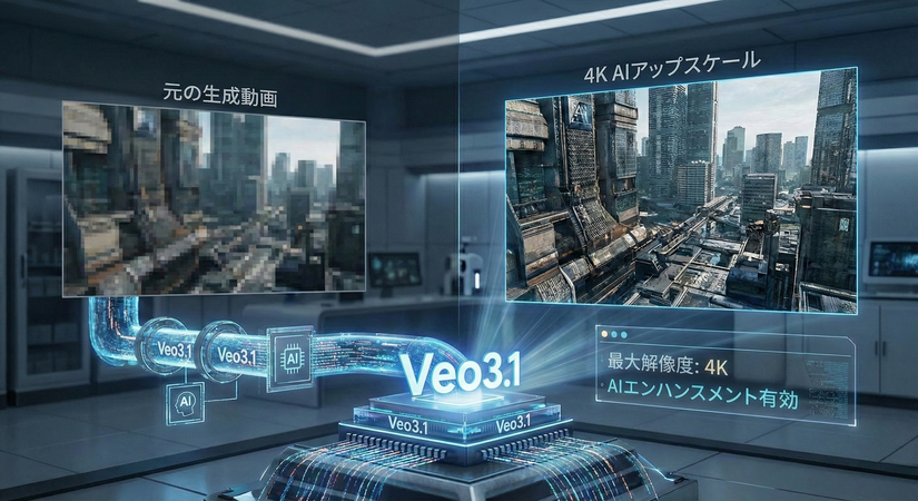 Veo 3.1の新機能：解像度を4Kにアップスケーリング