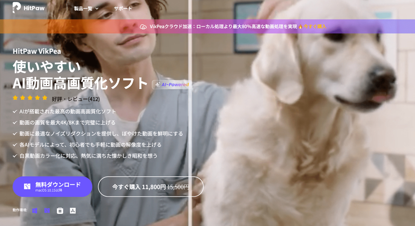 動画の顔加工ツールHitPaw VikPea