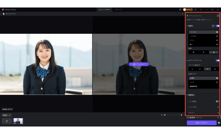 写真処理用のAIモデルを選択