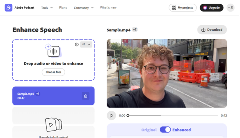 Adobe Podcast Enhance Speech