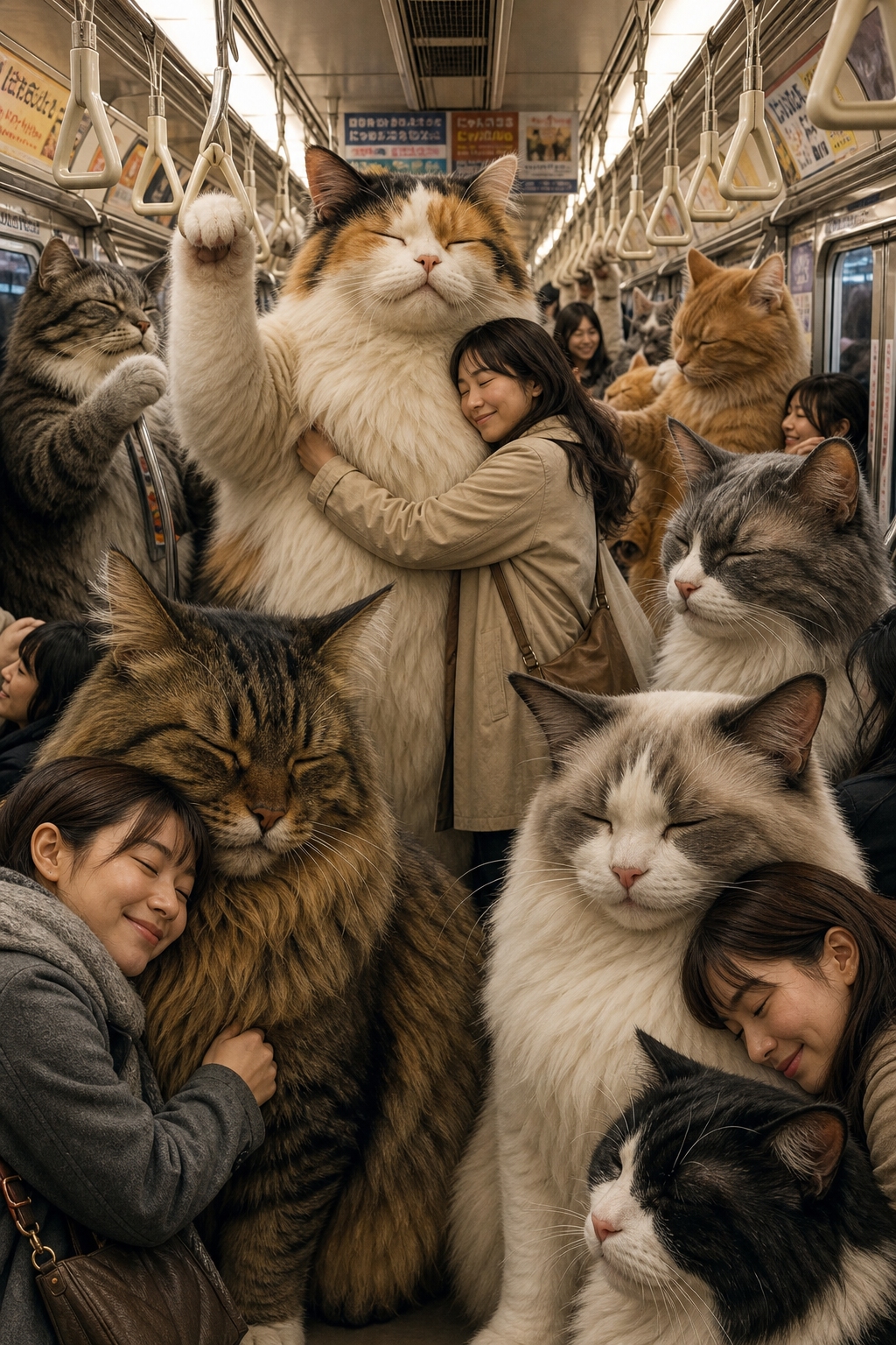 猫 満員電車