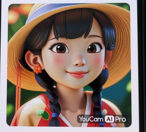 YouCamで生成された麦わら帽子の美少女