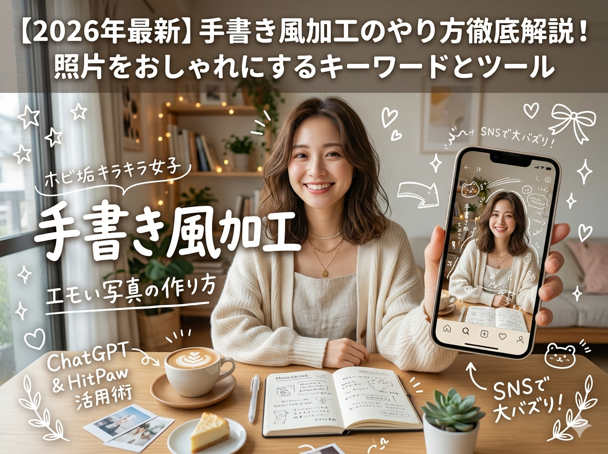 SNSで人気の手書き風加工とは？AIとソフトを使って写真をおしゃれにする方法