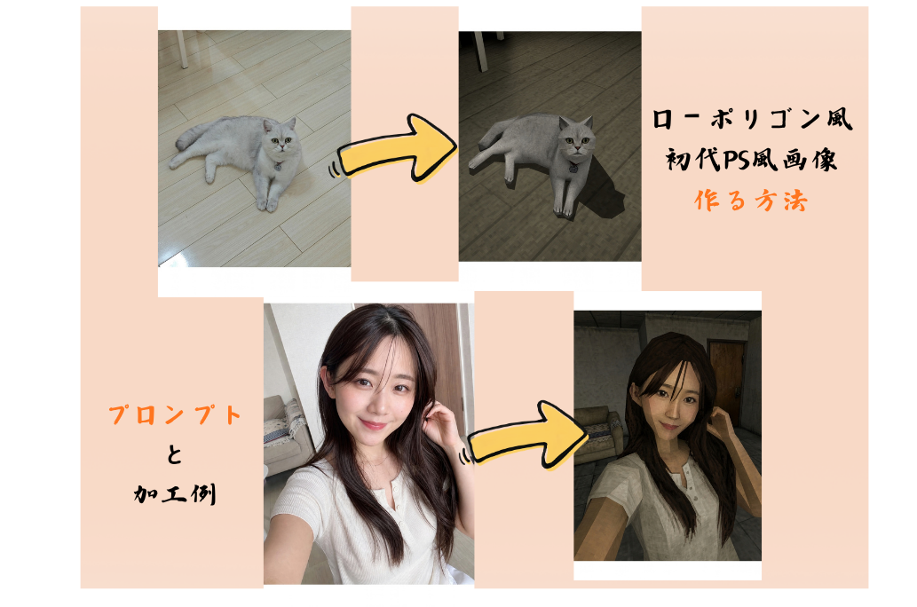 写真を初代PS風に加工する方法｜AIでレトロな3Dゲーム風画像を作成