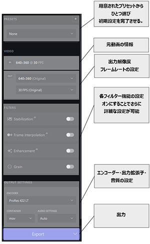 topazで各種設定