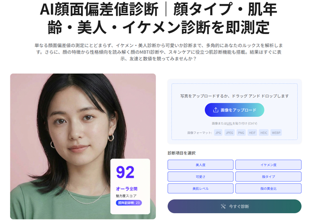 顔面偏差値診断サイト