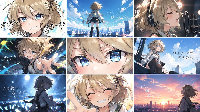 ChatGPT Images 2.5で生成したボカロMVのような画像