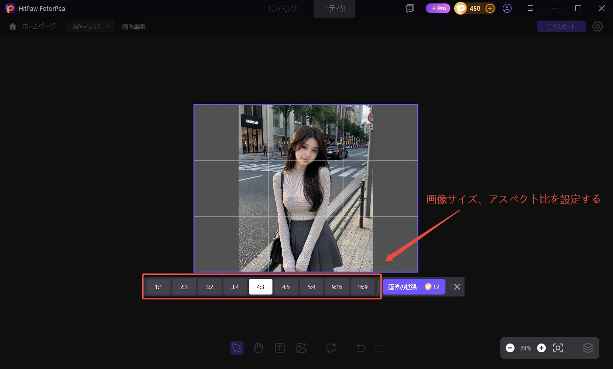 アスペクト比を設定する