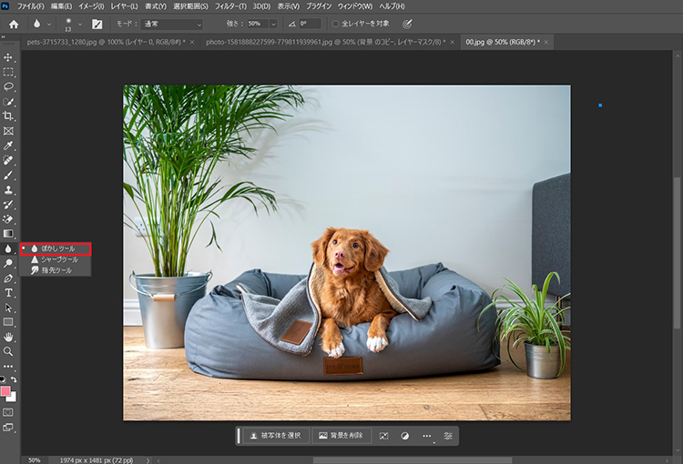 photoshop 画像 ぼかし