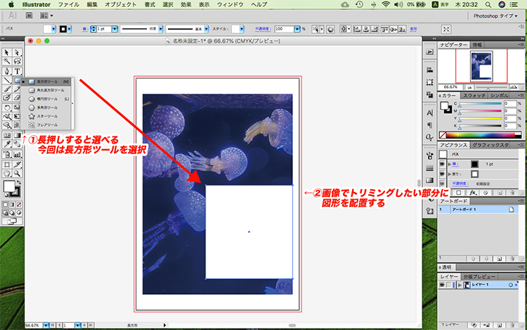 イラレ トリミング