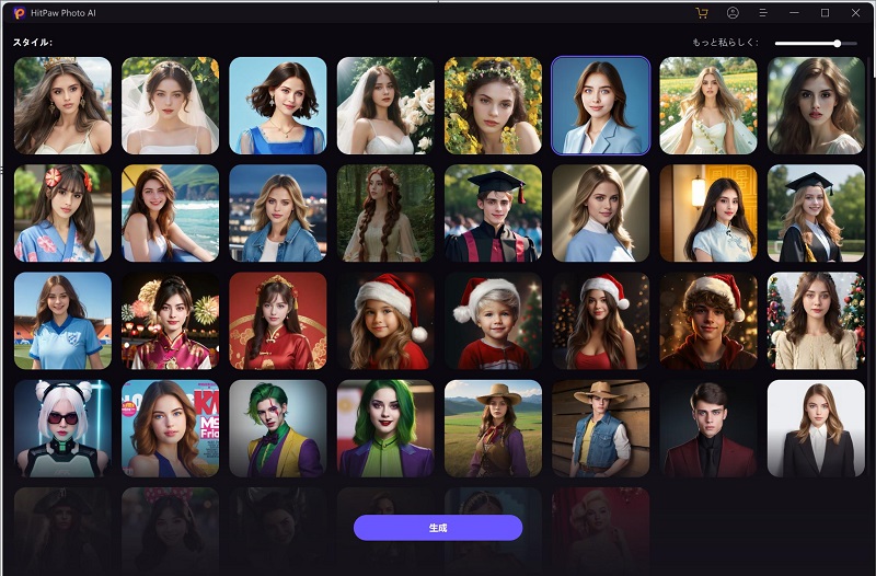 写真をアップロードする操作画面