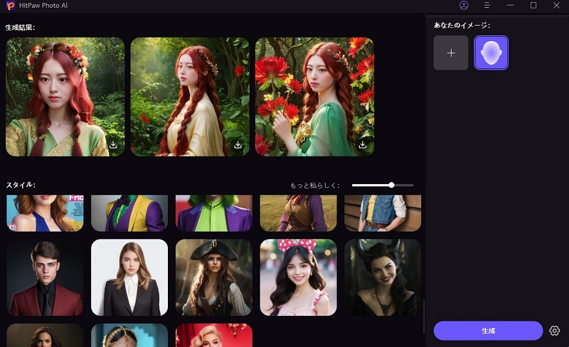 HitPaw FotorPeaで再生された3枚の女性のアーティスト写真