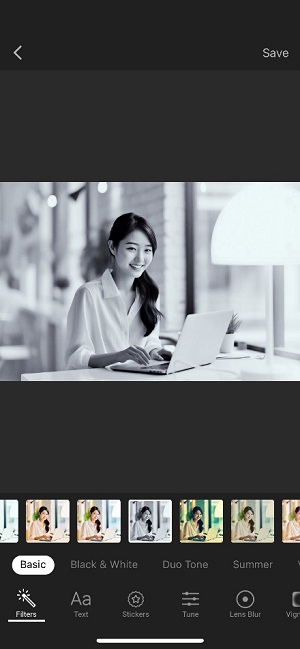 Color Popでモノクロ化した後の白黒写真