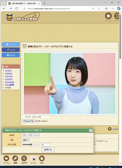 PEKO STEPで白黒に変換する前のカラー写真