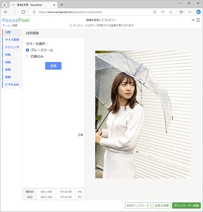 ResizePixelで白黒にする前のカラー写真