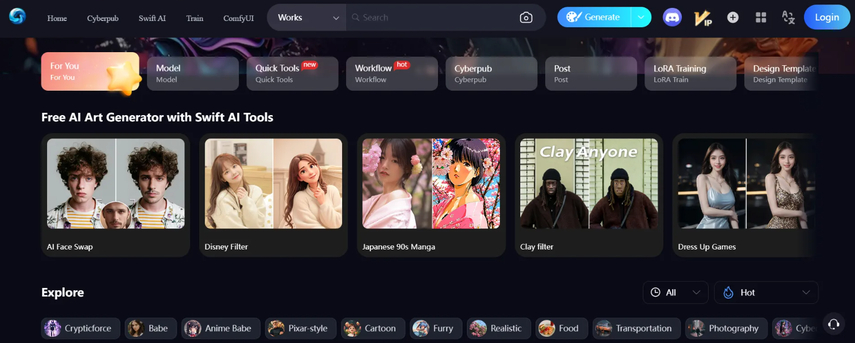 anirole 代替ツールSeaArt.ai