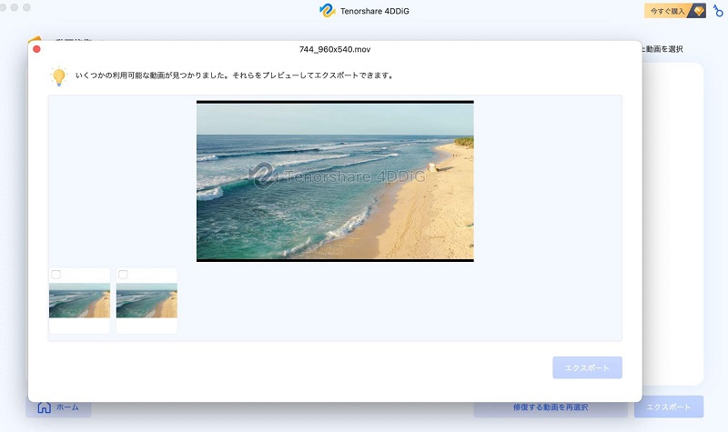 修復した動画を確認