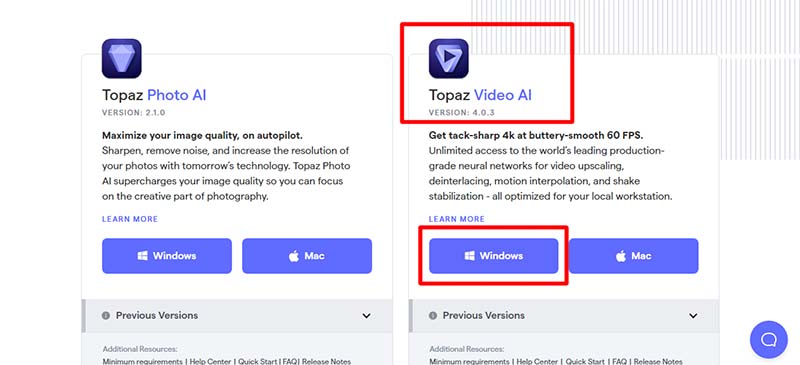 Topaz Video AI をダウンロード