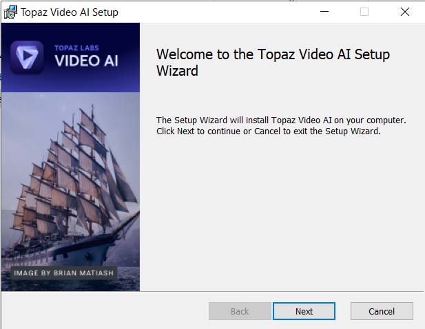 Topaz Video AIをインストール