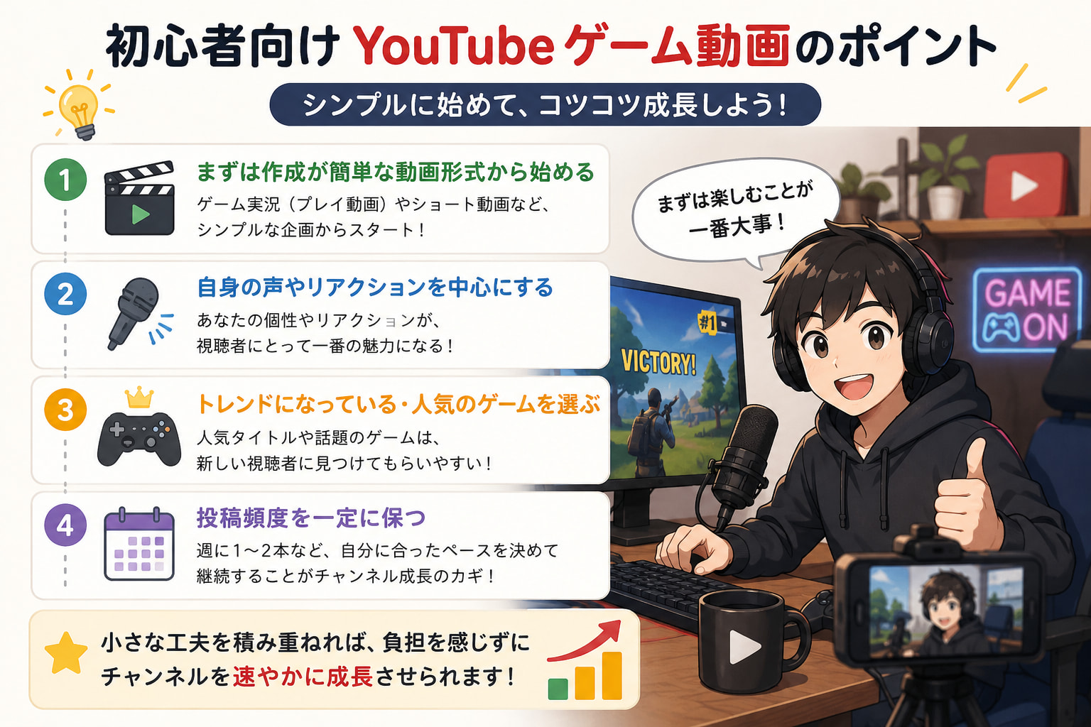 ゲーム動画アイデアでYouTubeチャンネルを成長させる