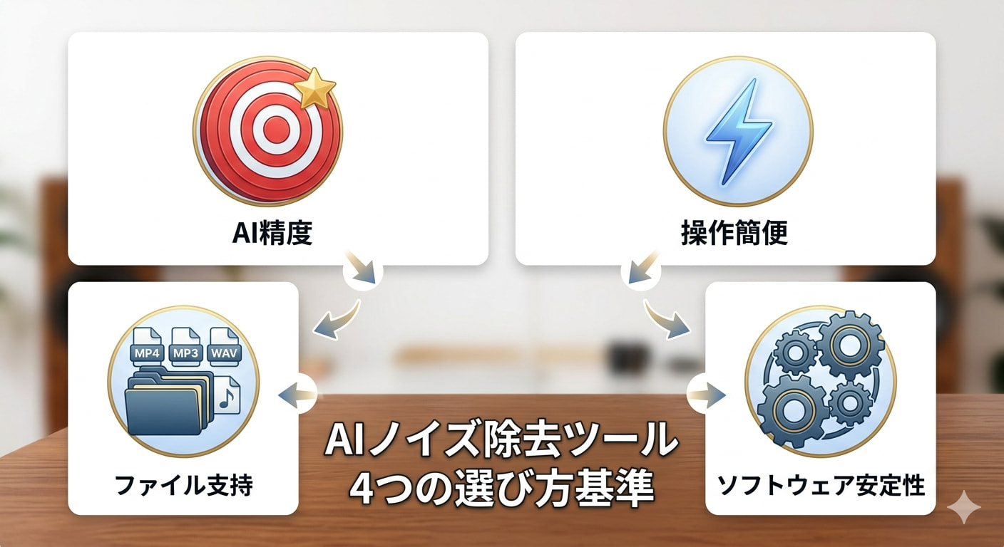 失敗しないAIノイズ除去ツールの4つの選び方
